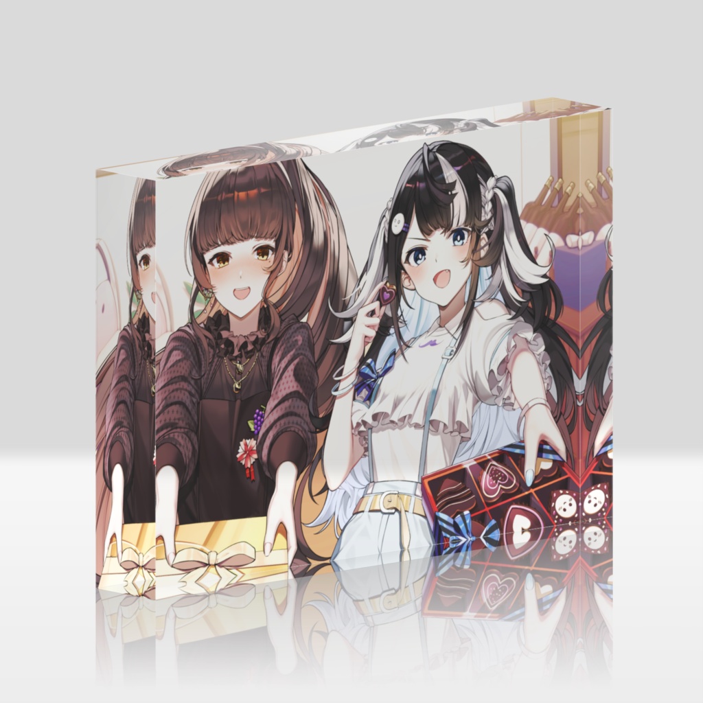 屋敷シエルと酵穣桃桜バレンタインチョコアクリルブロック/Kojo Momozakura and Yashiki Ciel Acrylic block