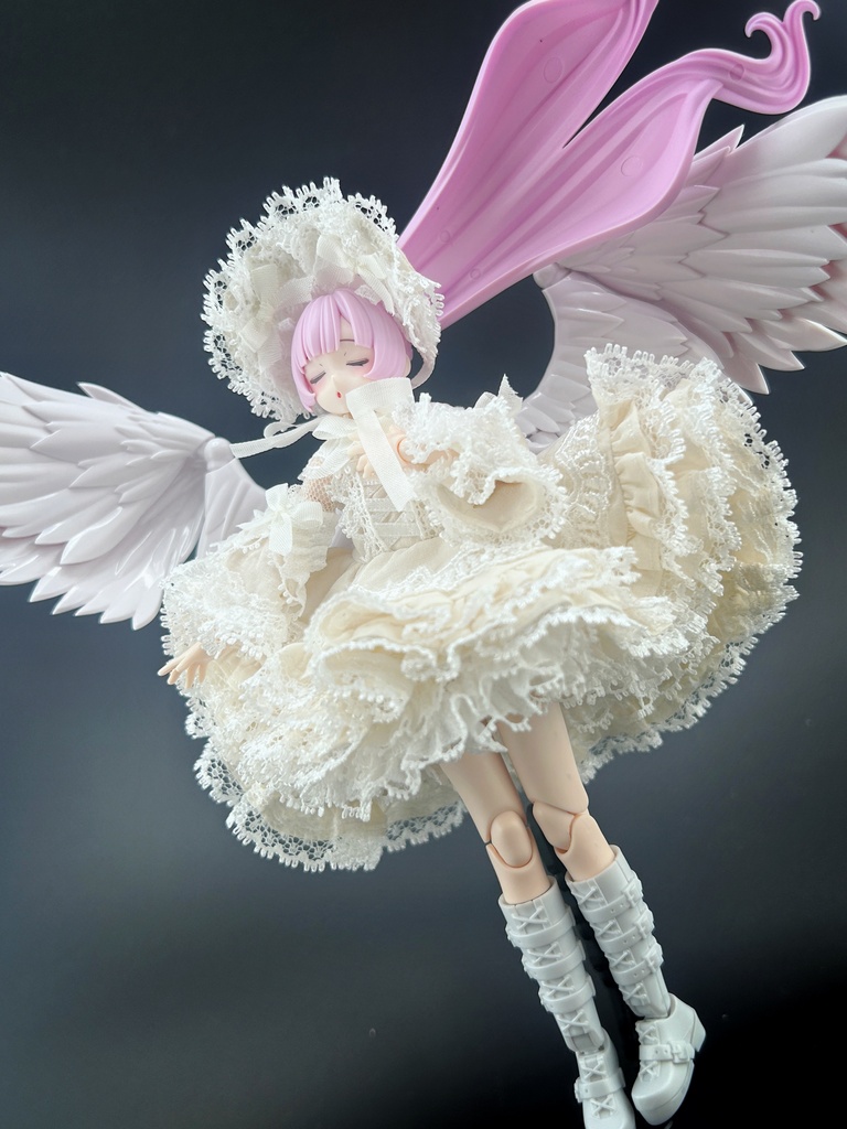 1/12 メガミデバイスMサイズ　姫袖白フリルワンピース