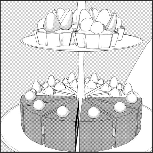 【商用可】シンプルなティーポットセット(ケーキスタンド・スイーツ付)【3D小物】