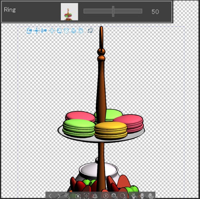 【商用可】シンプルなティーポットセット(ケーキスタンド・スイーツ付)【3D小物】