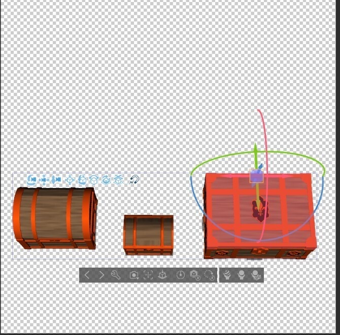ファンタジー宝箱セット(開閉可動・金貨・金塊入り付)【3D小物・背景】