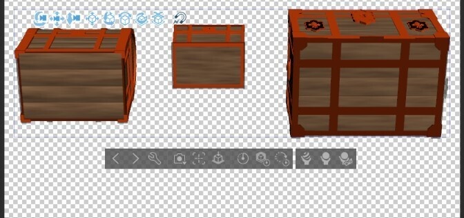 ファンタジー宝箱セット(開閉可動・金貨・金塊入り付)【3D小物・背景】