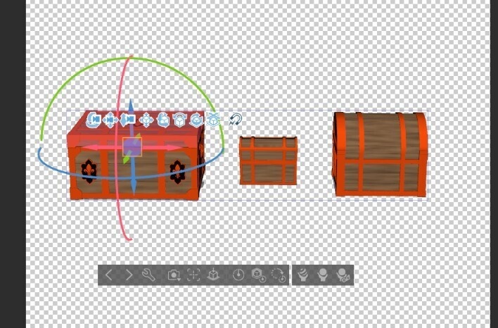ファンタジー宝箱セット(開閉可動・金貨・金塊入り付)【3D小物・背景】