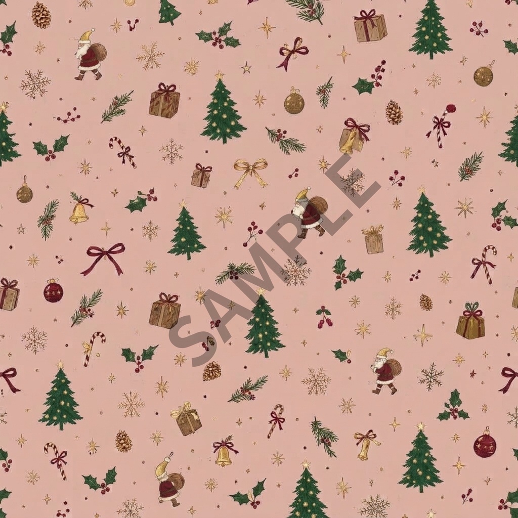 ダウンロード版| デザインペーパー(クリスマス)|ツリー柄 6枚セット|PNGデータ(印刷、デジタル両方)