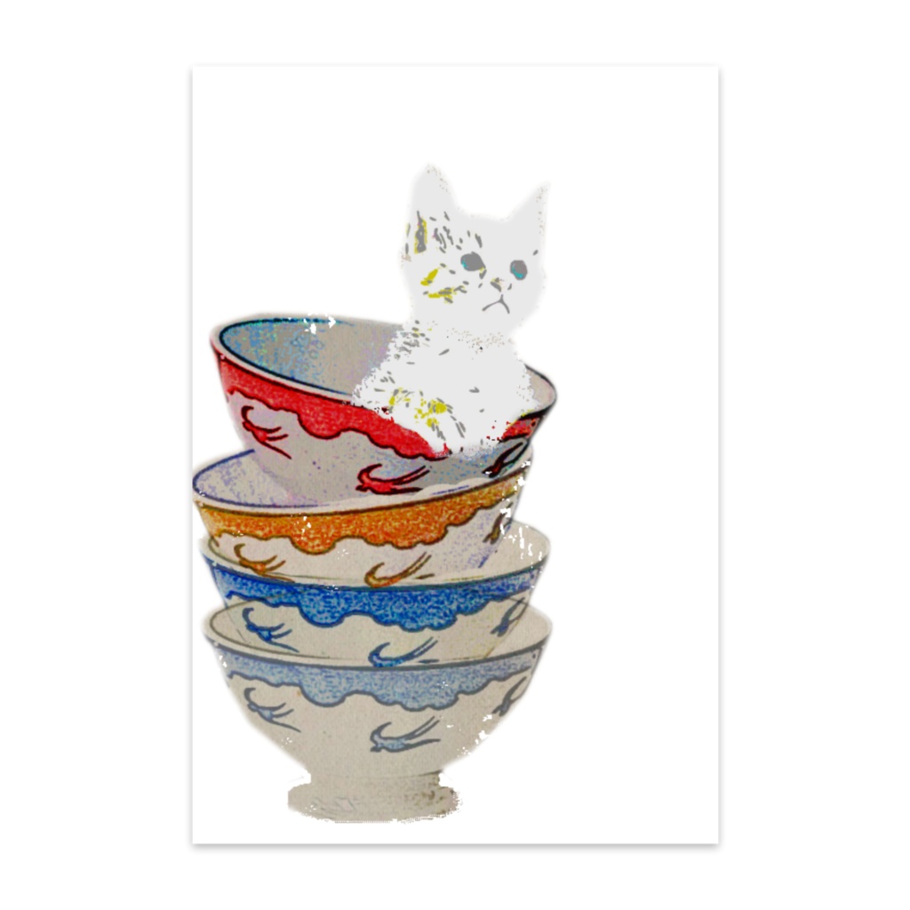 子猫とカフェオレボウル