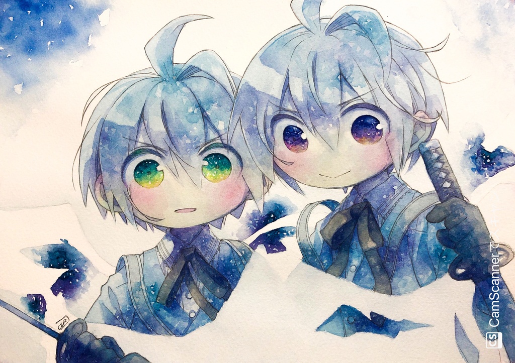 【水彩原画】どっちがどっち