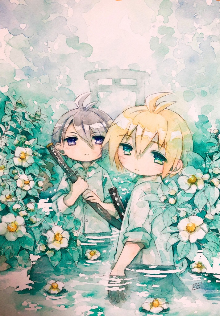 【水彩原画】白椿の神域