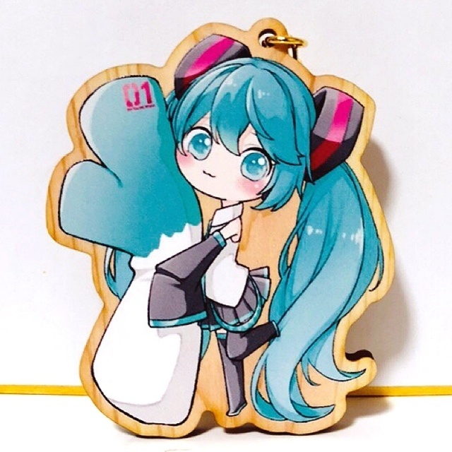 ネギミクさんウッドキーホルダー