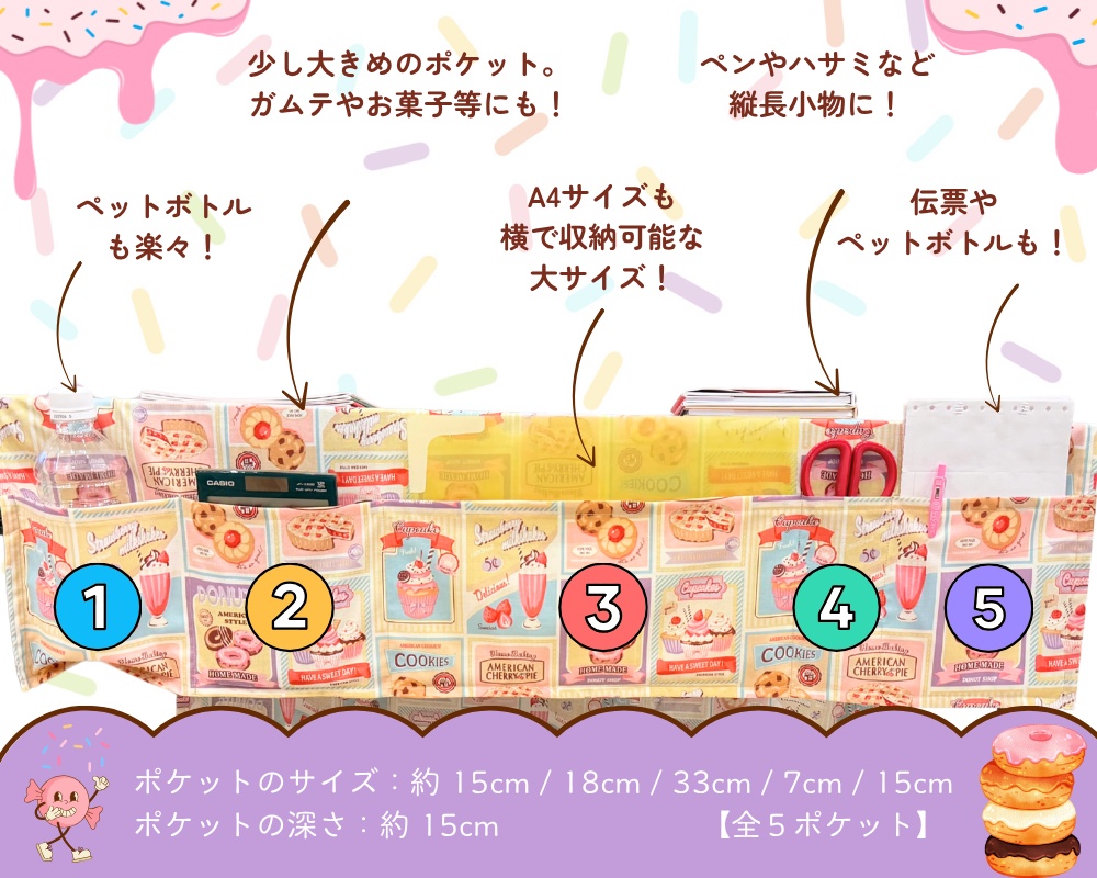 【即売会用】サークル敷き布(ポケット&目隠し布付き)/お菓子/クッキー/フリル/レトロ