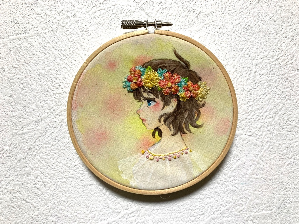 ｢ 花冠 ｣ 刺繍＋アクリル原画