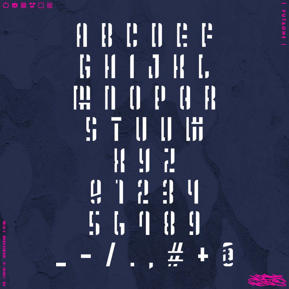 スクエアステンシル|SquareStencil|ゆうたONEフォント™︎