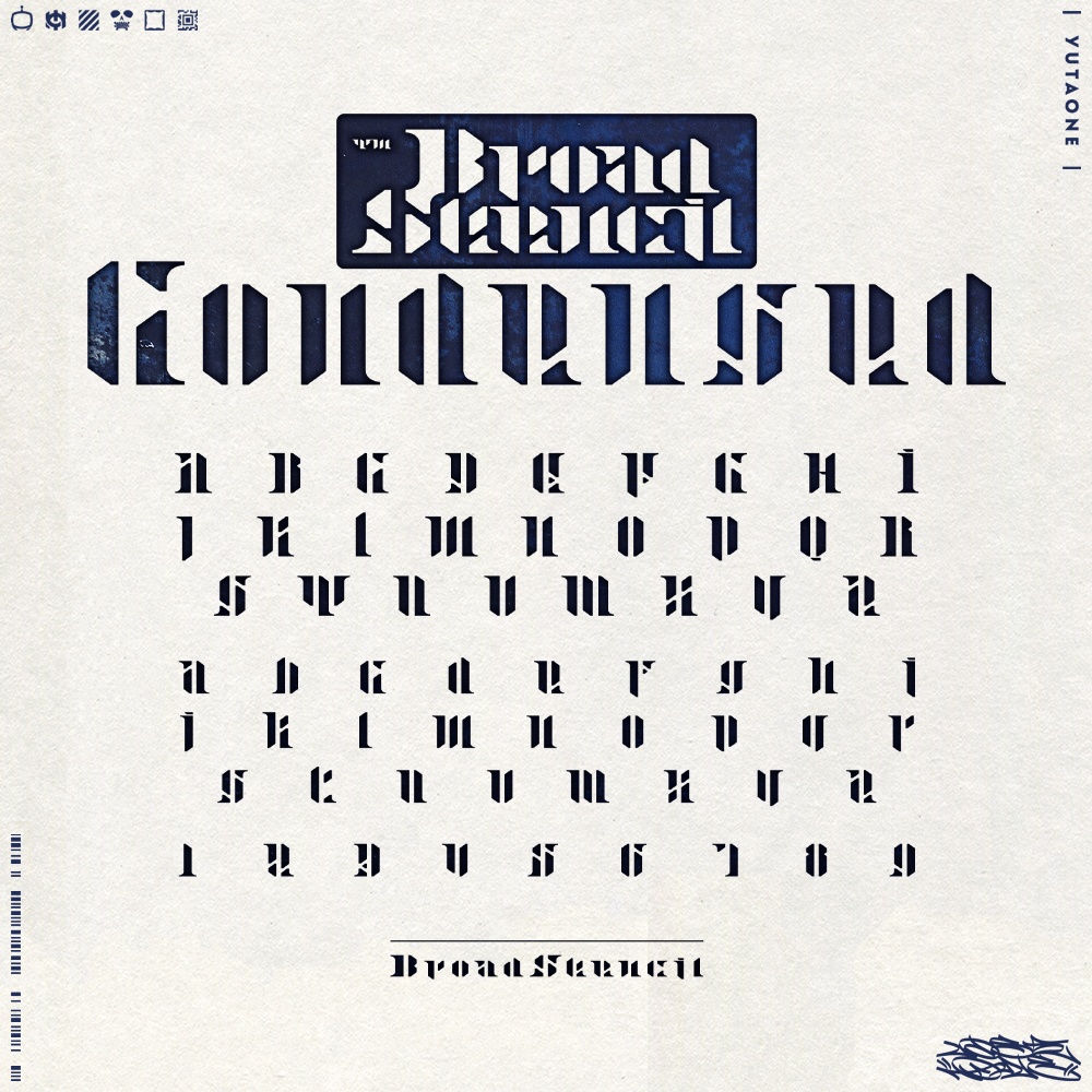 ブロードステンシル|BroadStencil|ゆうたONEフォント™︎