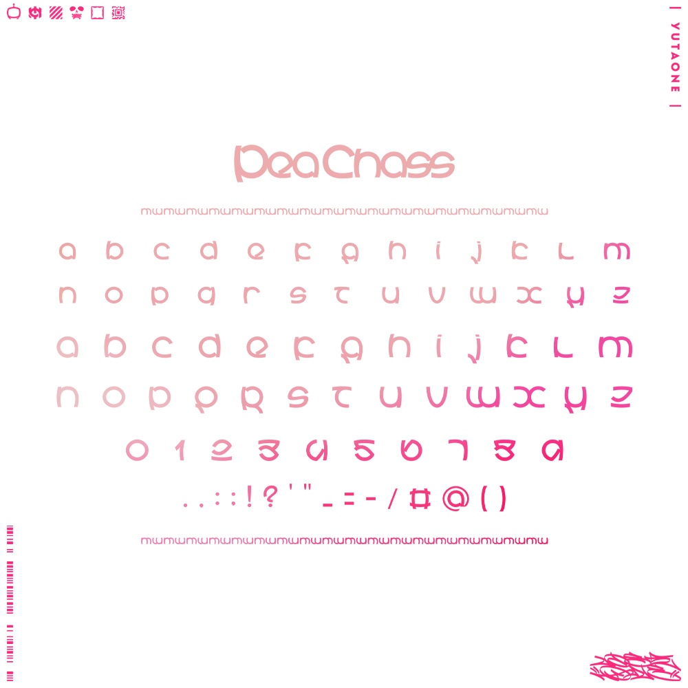 ピーチャス|PeaChass|ゆうたONEフォント™︎