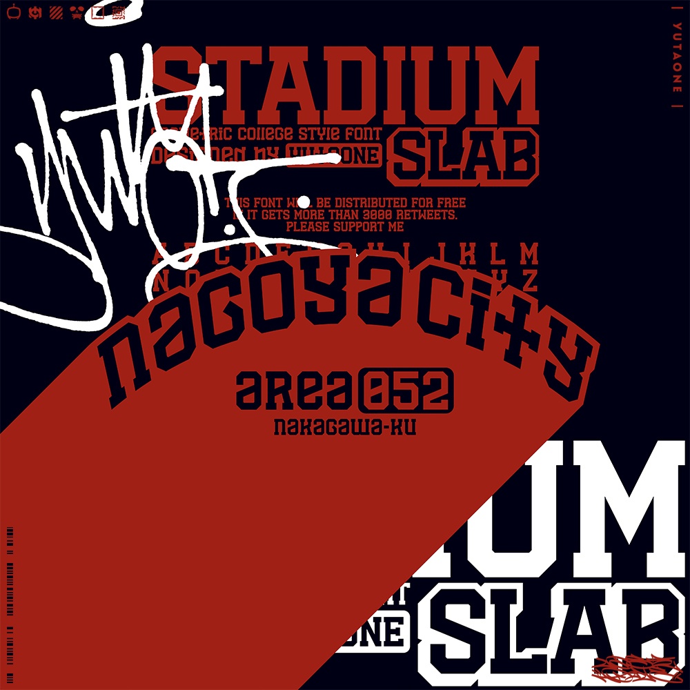 スタジアムスラブ|StadiumSlab|ゆうたONEフォント™︎