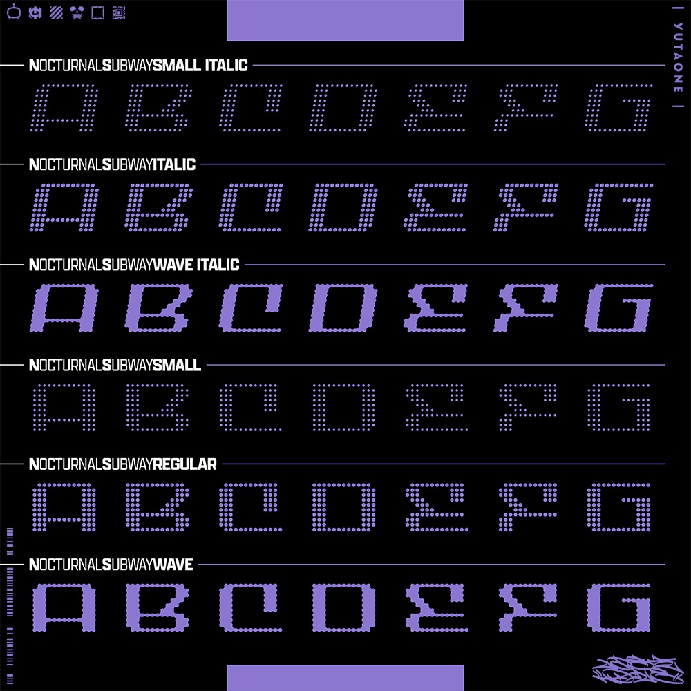 ノクターナルサブウェイ|NocturnalSubway|ゆうたONEフォント™︎