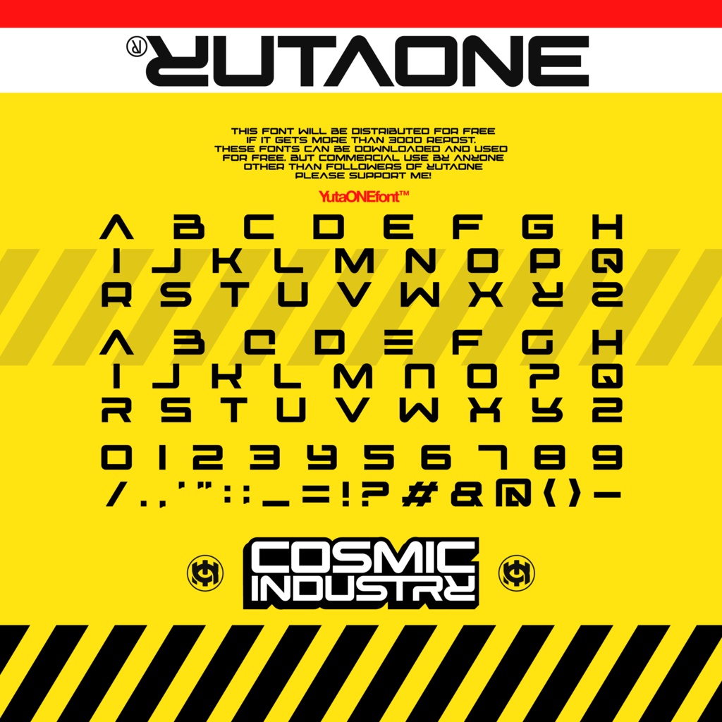 コズミックインダストリー|CosmicIndustry|ゆうたONEフォント™︎