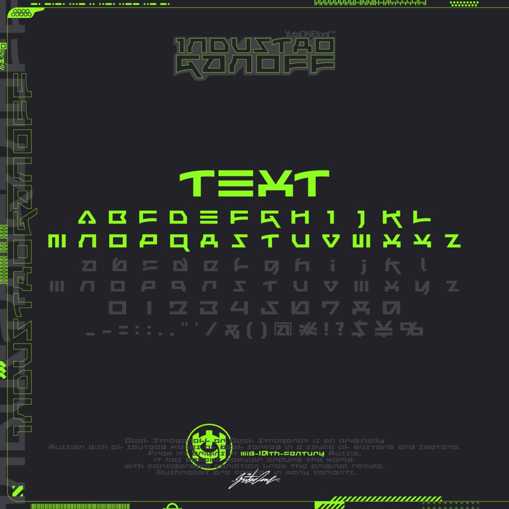 インダストロガノフ|Industroganoff|ゆうたONEフォント™︎