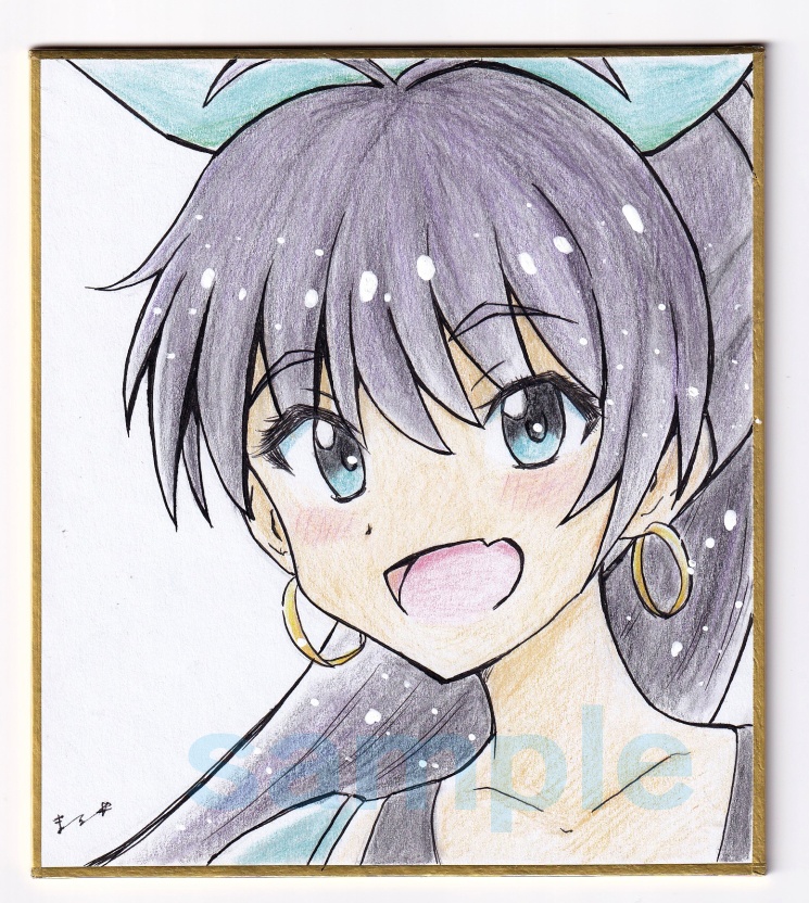アナログイラスト(ミニ色紙)『我那覇響ちゃん』1点もの(7日以内に発送)