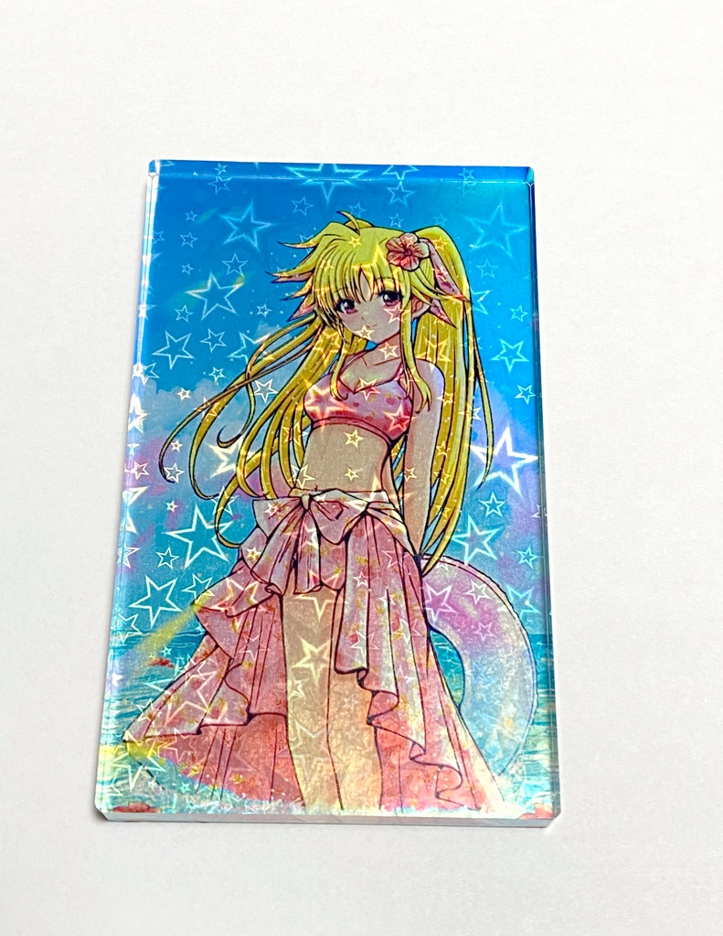 【背景透過無し】2025夏フェイトちゃん（アクリルブロック）(約127mm×約76mm)（7日以内に発送）