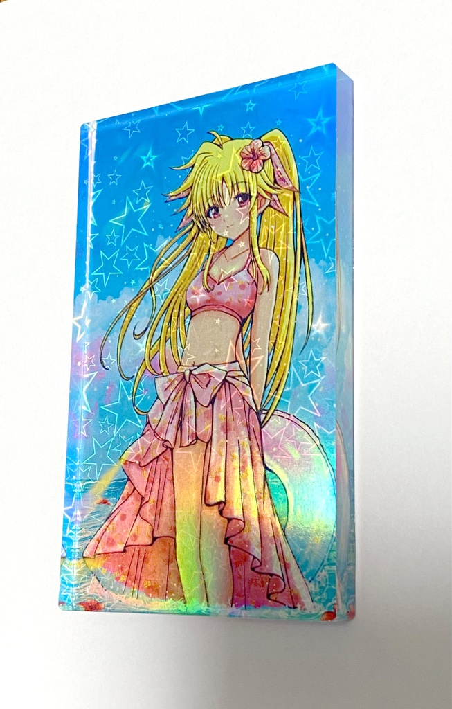 【背景透過無し】2025夏フェイトちゃん(アクリルブロック)(約127mm×約76mm)(7日以内に発送)