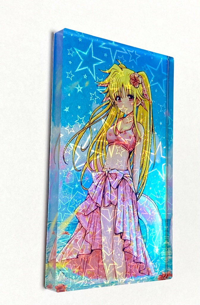 【背景透過無し】2025夏フェイトちゃん(アクリルブロック)(約127mm×約76mm)(7日以内に発送)