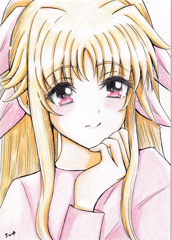 アナログイラストボード(B5サイズ)『フェイトちゃんB』1点もの(7日以内に発送)