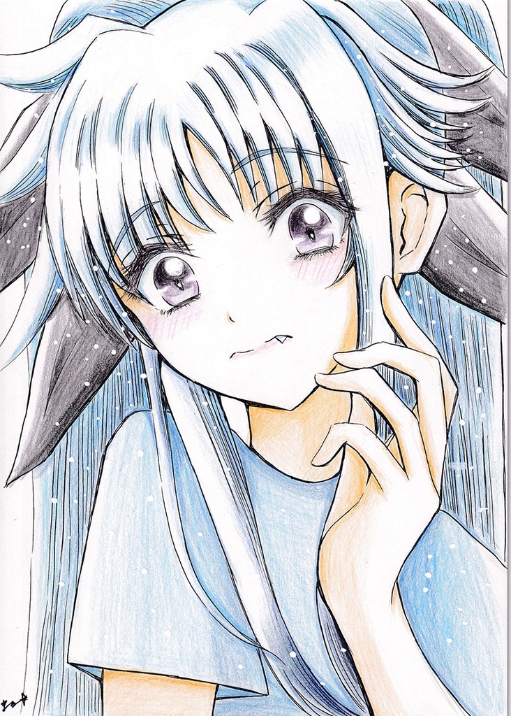 アナログイラストボード(B5サイズ)『レヴィちゃんA』1点もの(7日以内に発送)