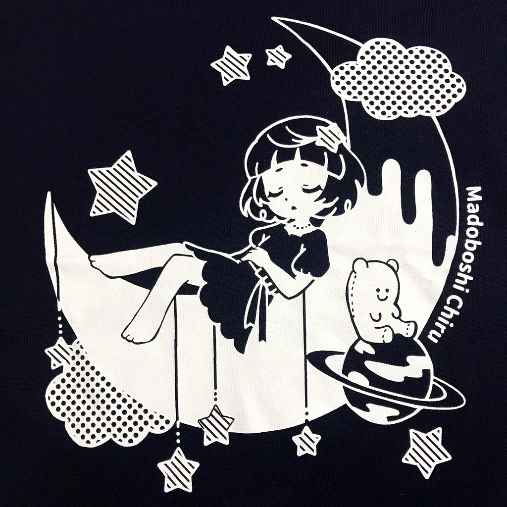 惑星ちる すやすやTシャツ ネイビー