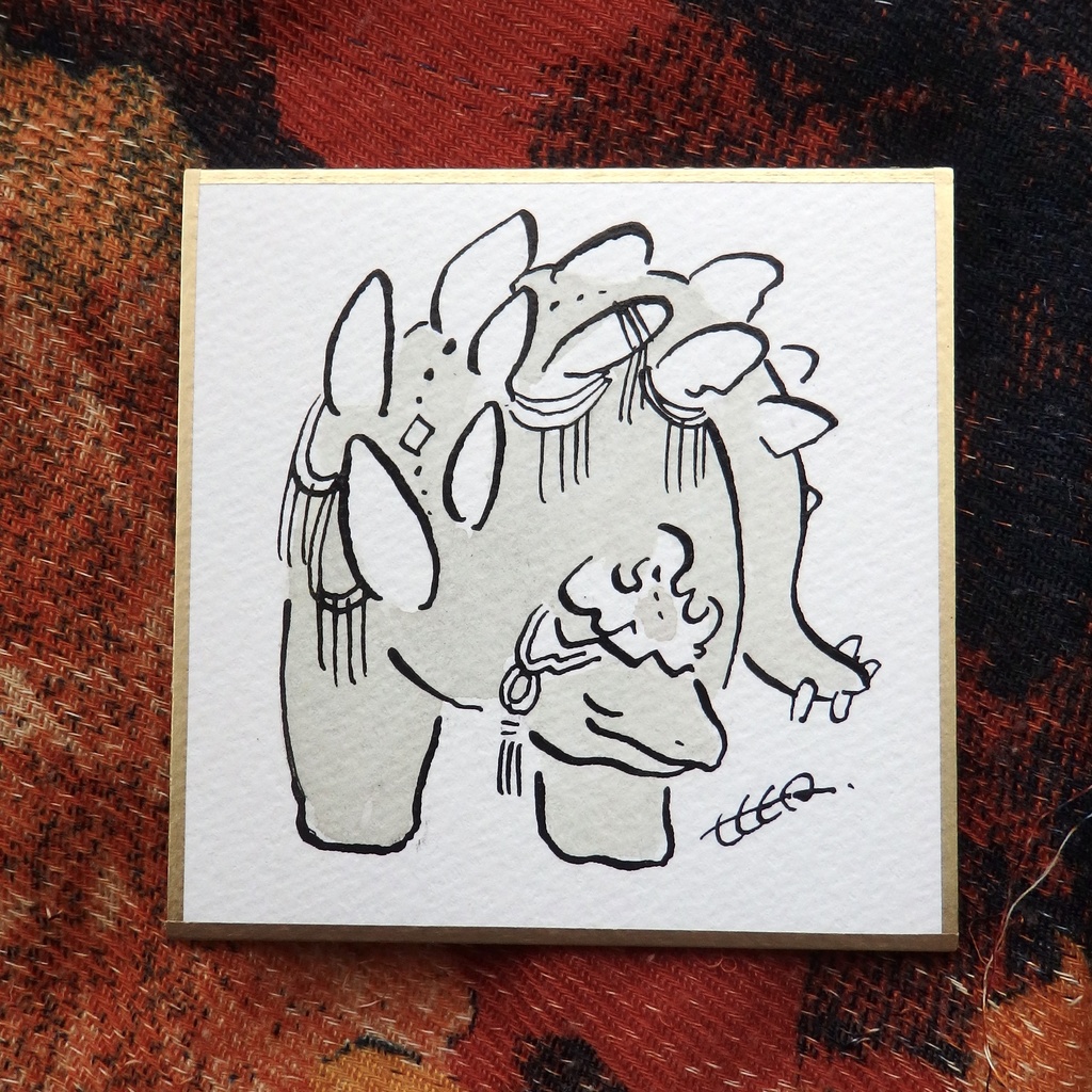 豆色紙 / 恐竜 （原画）