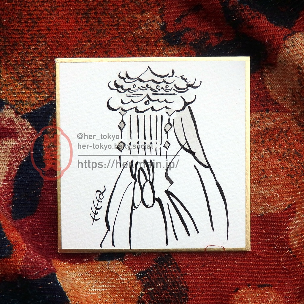 豆色紙 / 朝のお祈り（原画）