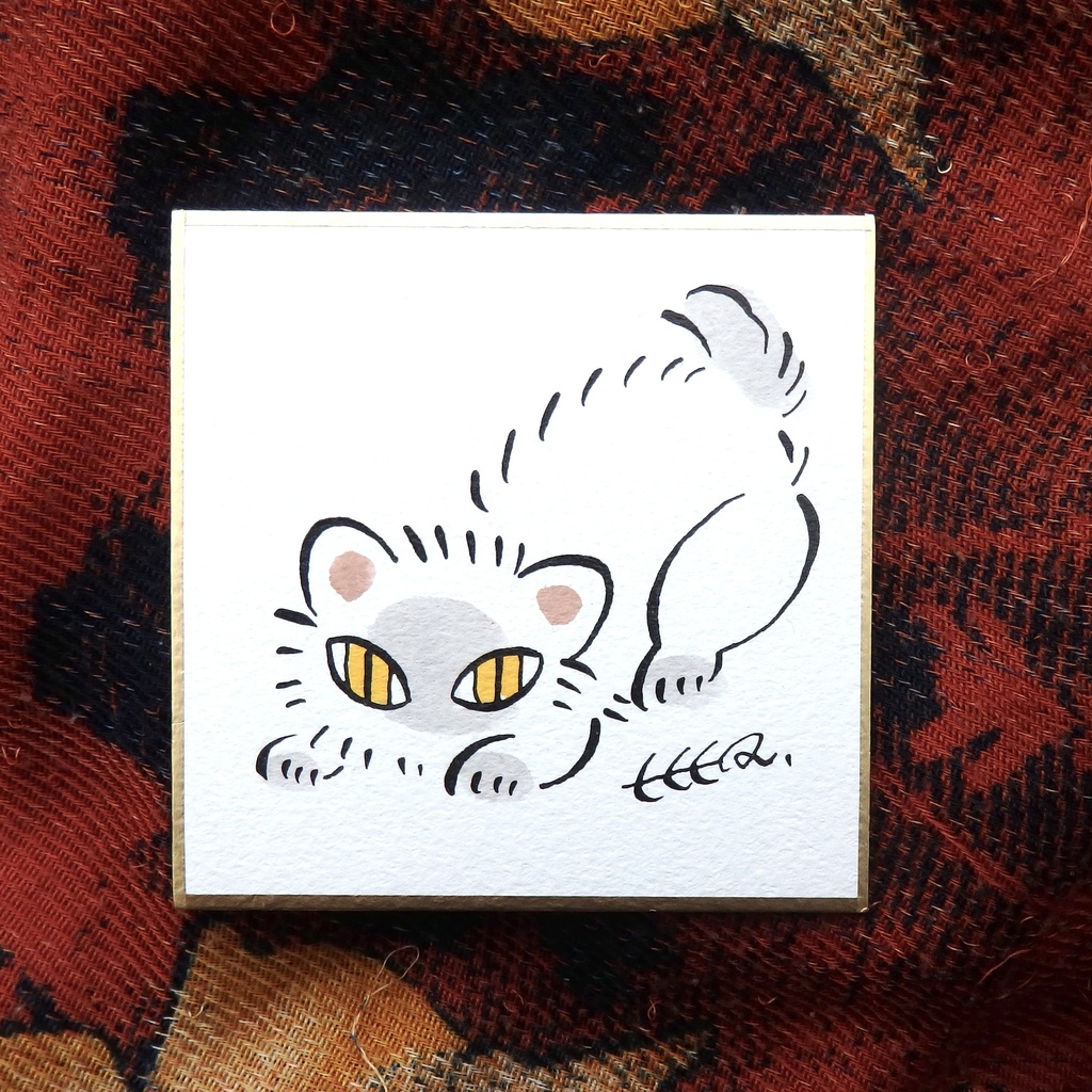 豆色紙 / 金色の目の子猫（原画）