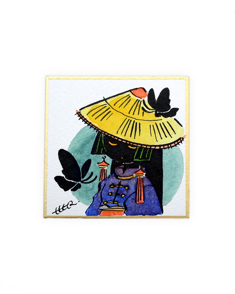 豆色紙 / 黒揚羽-傘（原画）