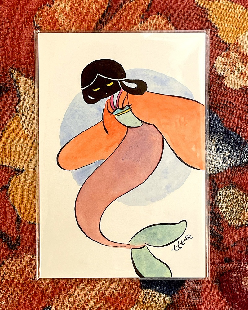 ポストカード原画 / 人魚