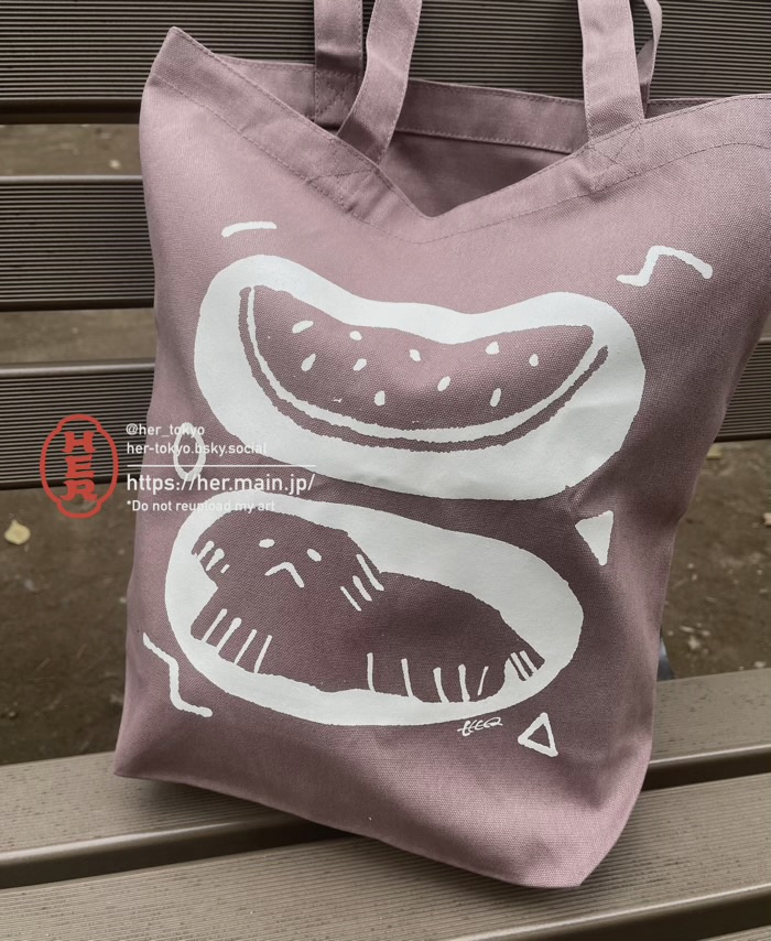 西瓜とペキニーズのトートバッグ