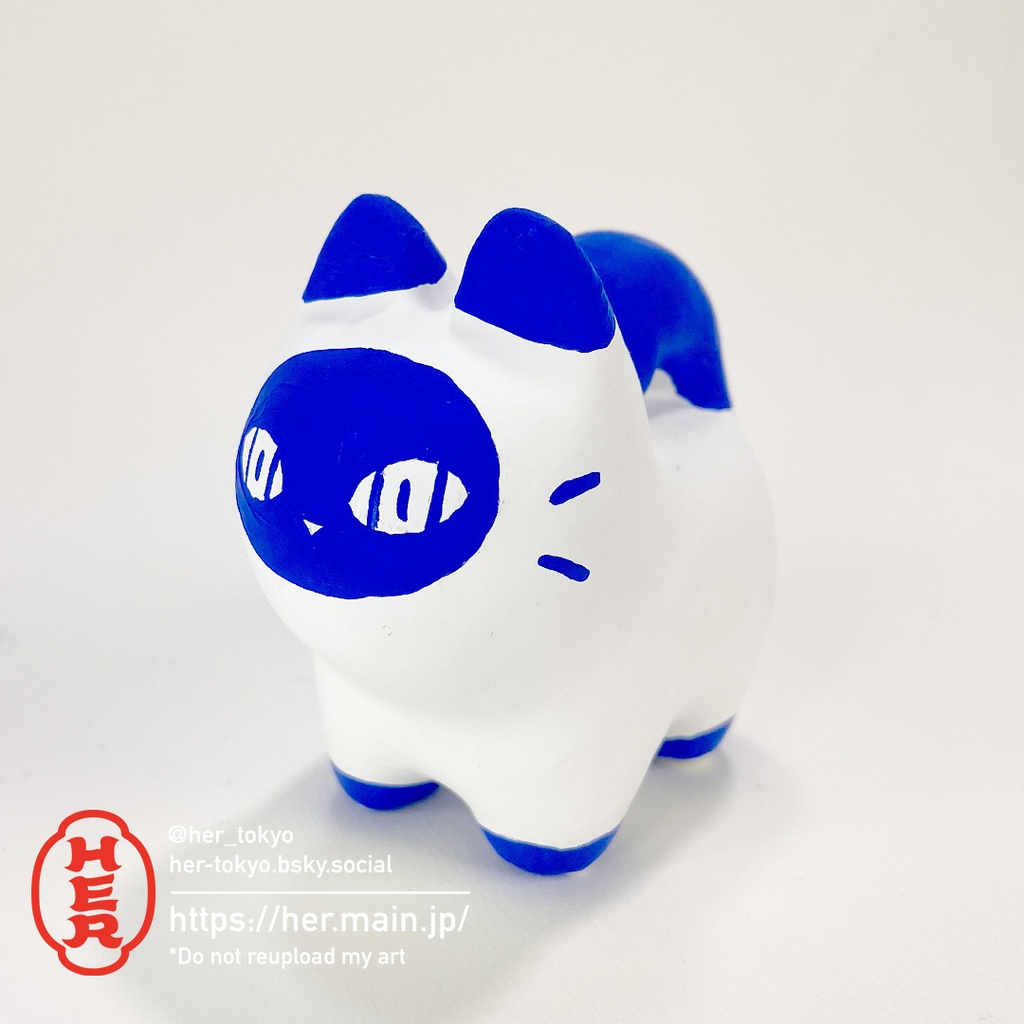 【青い張子】シャム猫張子Mサイズ