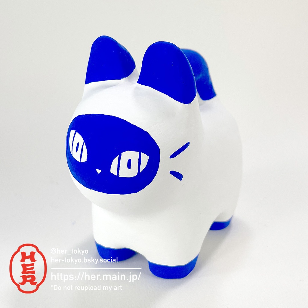 【青い張子】シャム猫張子Lサイズ