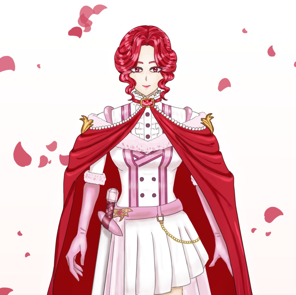 【ゲーム素材・TRPG】赤髪の女性騎士・女性軍人【立ち絵素材】