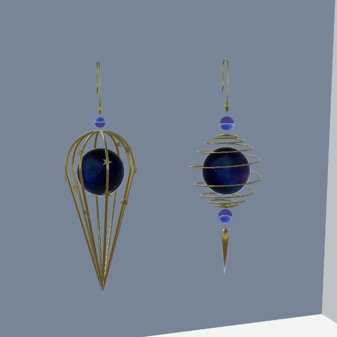 【PB対応】【VRChat用】星屑の耳飾り　Stardust Earrings