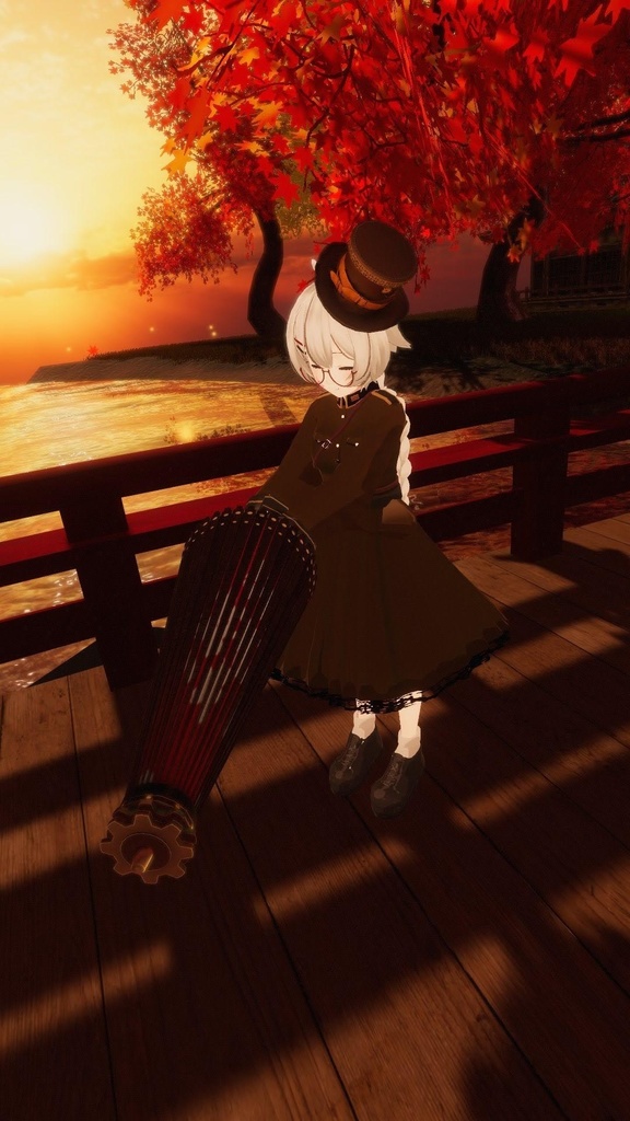 スチームパンク風 和傘 (桜&紫陽花)