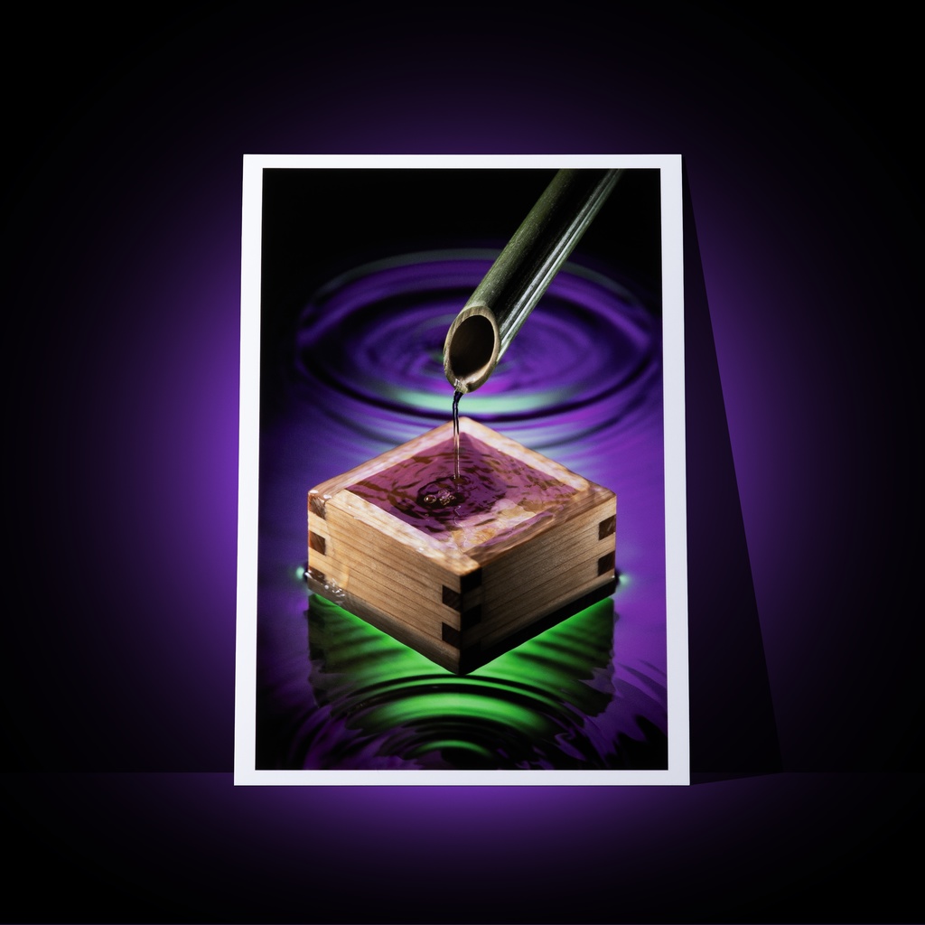 [A3 photo print] Water flowing from bamboo to masu