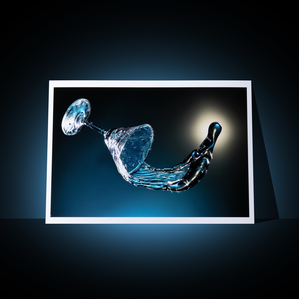 [A3 photo print] glass of water and moon