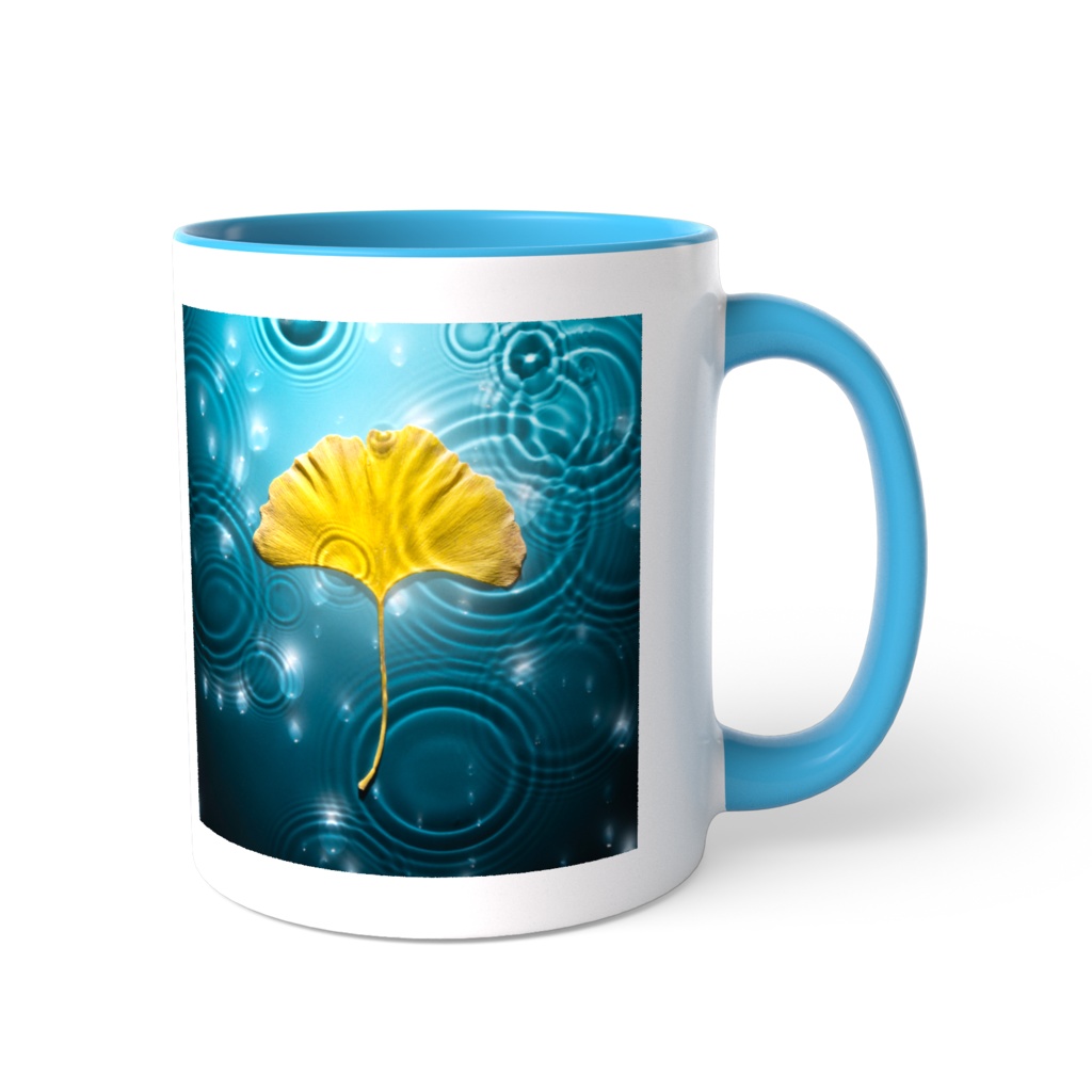 Water and yellow ginkgo mug