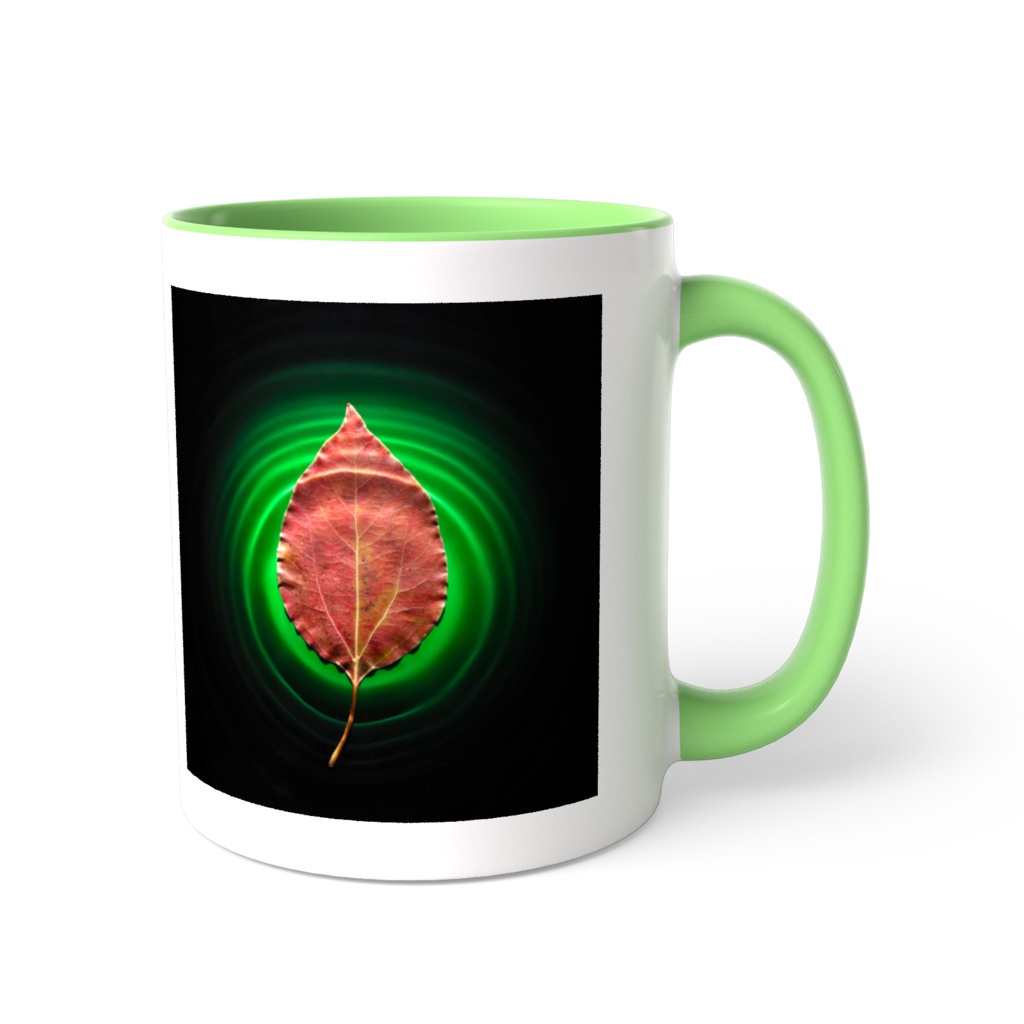 Leaf and water ripple mug