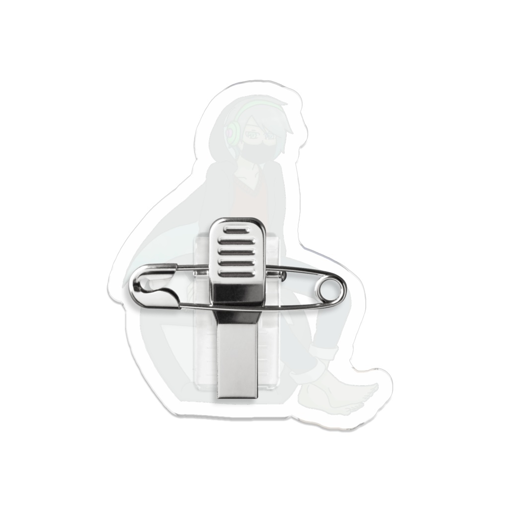 工房 0 -zero-オリジナルキャラアクリルバッジ(マスク+ヘッドホン有り)