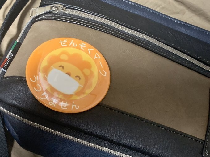 ぜんそくマーク らいおんさん 缶バッジ(76mm・57mm)