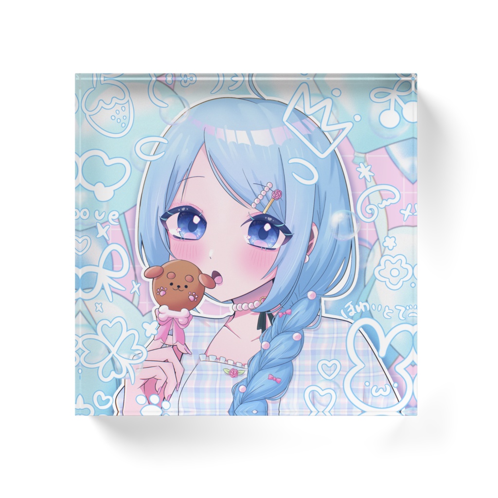 ほわいとで~アクリルブロック