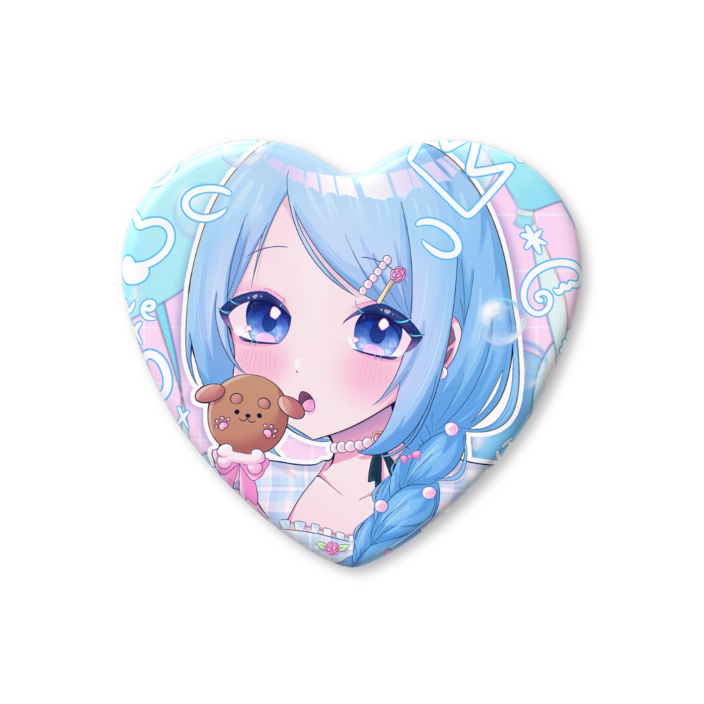 ほわいとで～ハートバッジ