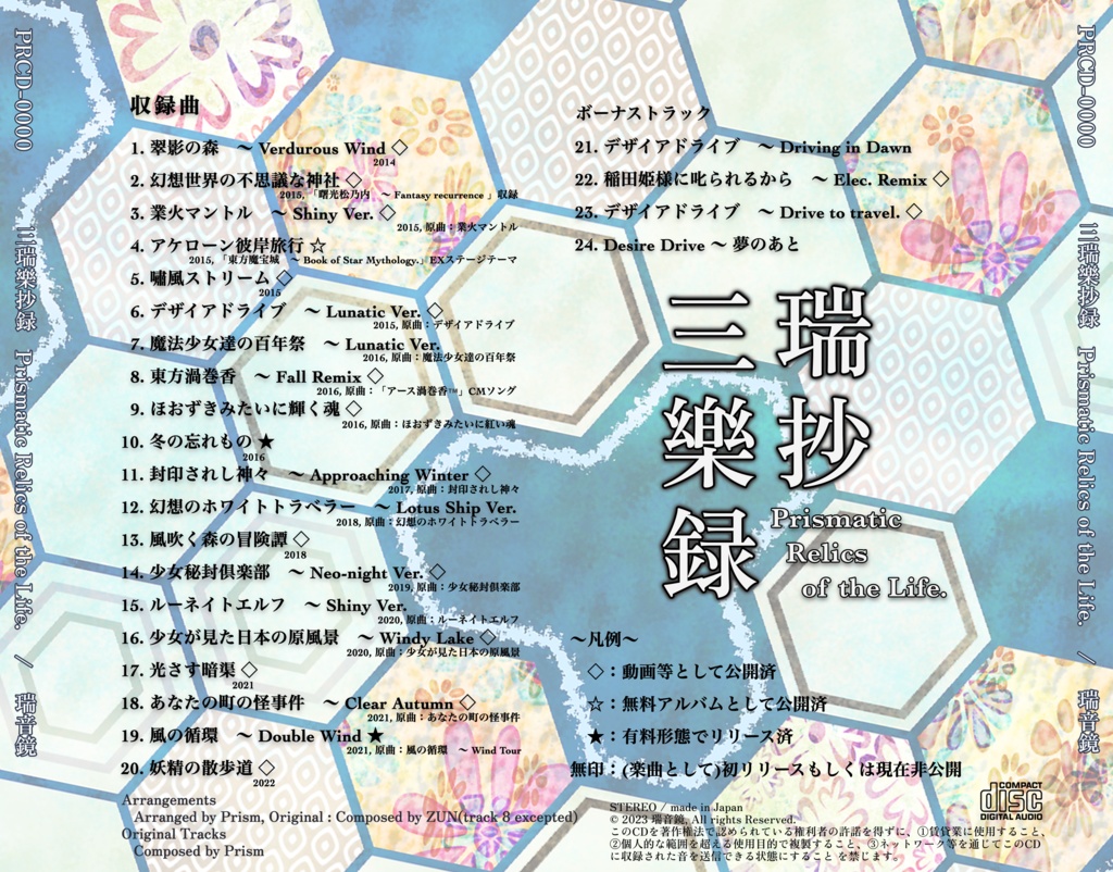 三瑞樂抄録 Prismatic Relics of the Life. デジタル版