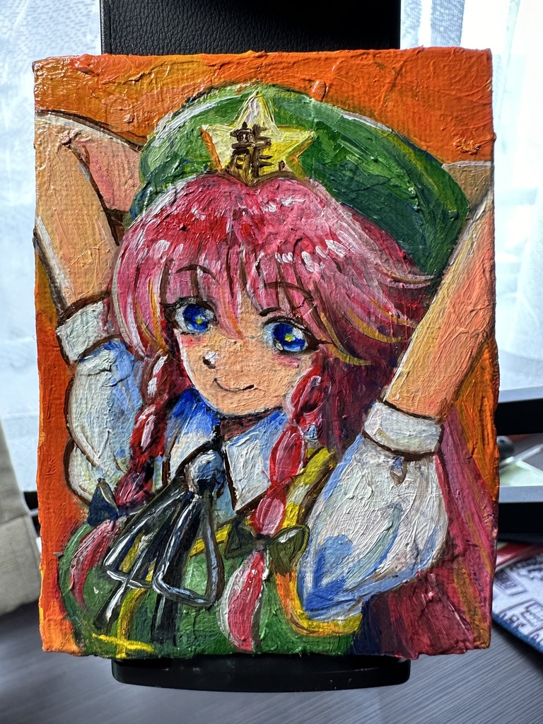 【油絵原画】紅美鈴　ミニキャンバス