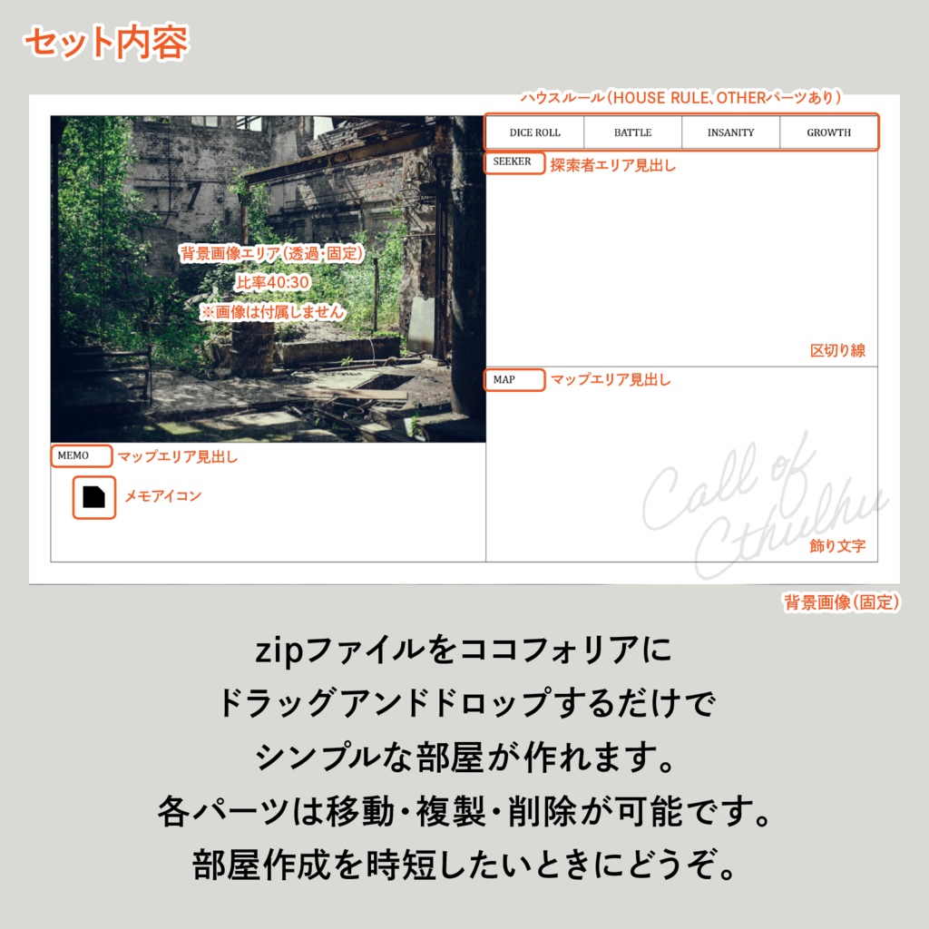 【ZIP有】サクッと遊べるココフォリア素材セット【その1】 SPLL:E191882